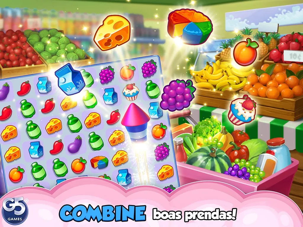 Supermarket Mania® - Combinar 3: Aventura Frenética de Compras