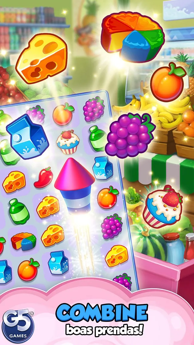Supermarket Mania® - Combinar 3: Aventura Frenética de Compras